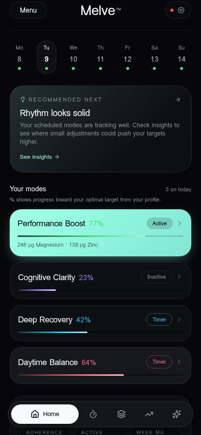 PHOR companion app home screen